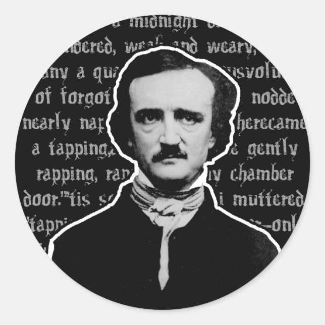 Adesivo Redondo Edgar Allan Poe (Frente)
