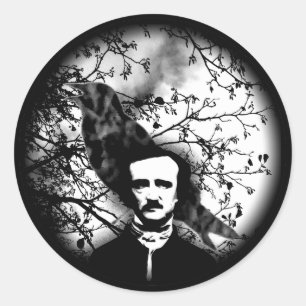 Adesivo Redondo Edgar Allan Poe 'The Raven'