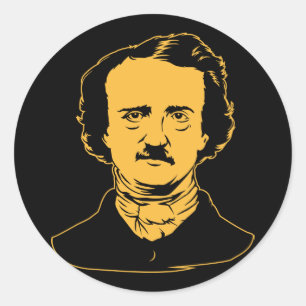 Adesivo Redondo Edgar Allen Poe Raven