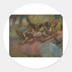 Adesivo Redondo Edgar Degas - 4 bailarinas no dançarino 1885-90 d