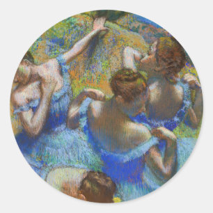 Adesivo Redondo Edgar Degas - Dançarinas Azuis
