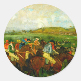 Adesivo Redondo Edgar Degas Horseback Riding