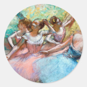 Adesivo Redondo Edgar Degas - Quatro Ballerinas no Palco