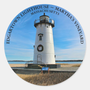 Adesivo Redondo Edgartown Lighthouse, Massachusetts Round Sticker