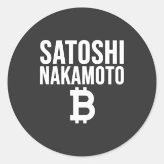 Adesivo Redondo Edição Branca Satoshi Nakamoto