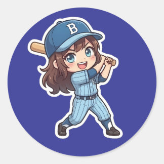 Adesivo Redondo Edição de Beisebol Chibi - Balanço de Poder