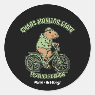 Adesivo Redondo Edição de Teste do Monitor de Caos do Capivara Eng