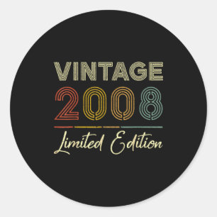 Adesivo Redondo Edição Limitada Vintage 2008 18 anos Aniversário d