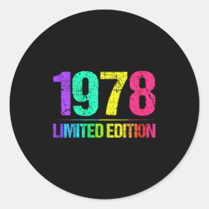 Adesivo Redondo Edição Limitada Vintage Feminina 1978 78s Retro Vi