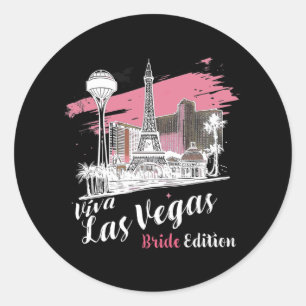 Adesivo Redondo Edição Noiva de Las Vegas Celebração de Las Vegas