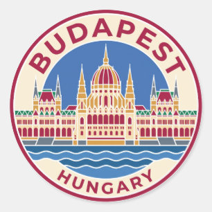 Adesivo Redondo Edifício do Parlamento de Budapeste Hungria