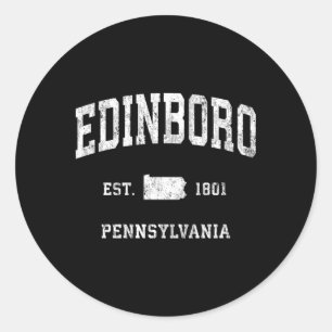 Adesivo Redondo Edinboro Pensilvânia Pa Athletic Sports