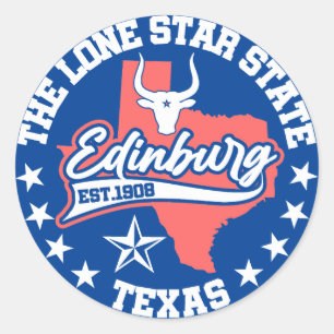 Adesivo Redondo Edinburg,Texas