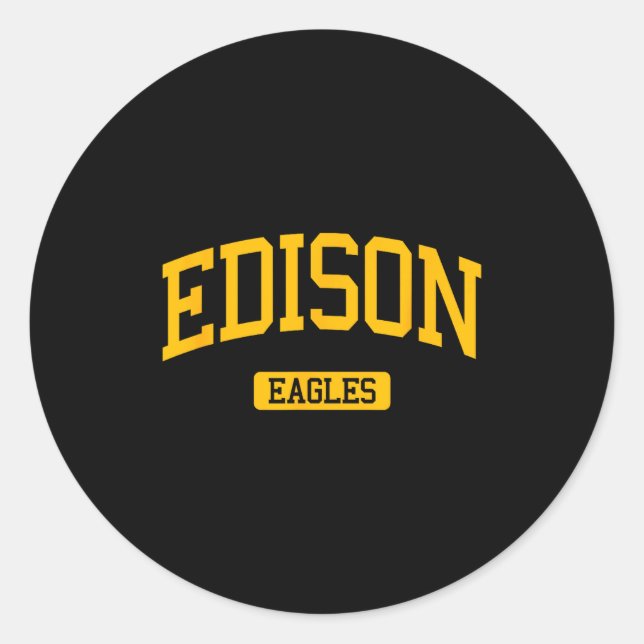 Adesivo Redondo Edison High School Hs Edison Nj Varsity Srts  (Frente)