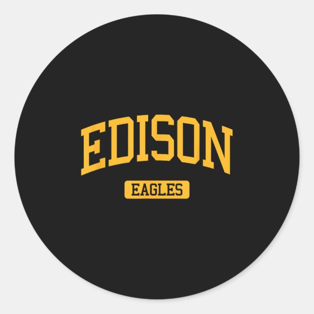 Adesivo Redondo Edison High School Hs Edison Nj Varsity Srts  (Frente)