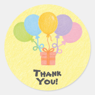 Adesivo Redondo Editable Crayon Style – Balloon Bash Birthday