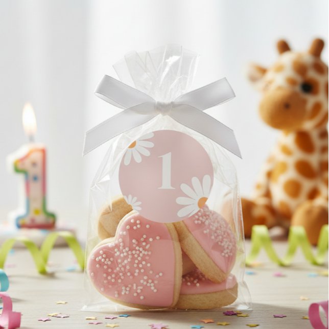 Adesivo Redondo Editable Daisy Birthday sticker (Criador carregado)