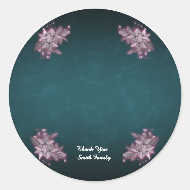 Adesivo Redondo Editable Elegant Floral Paper Plates (Frente)