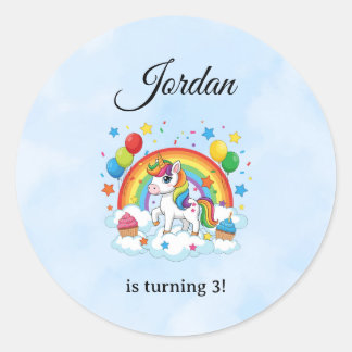 Adesivo Redondo Editable Kids Birthday Sticker Cute Party Design