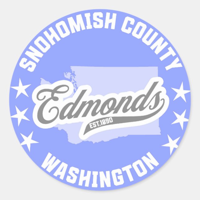 Adesivo Redondo Edmonds, Washington (Frente)