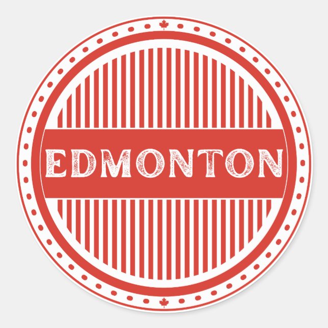 Adesivo Redondo Edmonton City Pride Emblem – Canadian Identity (Frente)