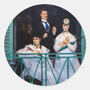 Adesivo Redondo Edouard Manet - A Varanda / Le Balcon