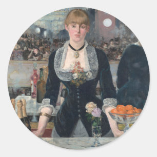 Adesivo Redondo Edouard Manet é um Bar no Folies-Bergère