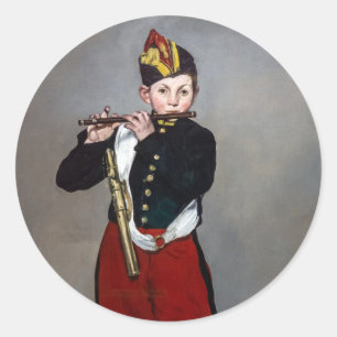 Adesivo Redondo Edouard Manet - O Fifer / Jovem Flautista