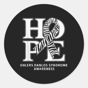 Adesivo Redondo Eds Hope Zebra Ribbon Ehlers Danlos Sindroma Conhe