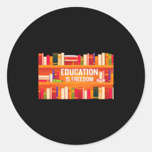 Adesivo Redondo Educação É Liberdade História Negra Afro-Americana