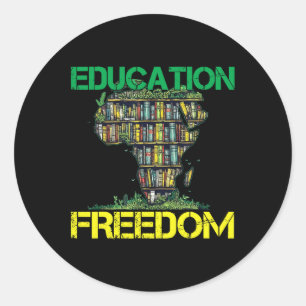 Adesivo Redondo Educação é Liberdade História Negra Mês Africano T