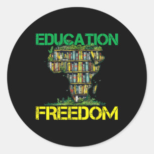 Adesivo Redondo Educação é Liberdade História Negra Mês Africano T