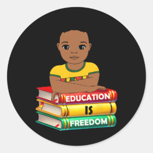 Adesivo Redondo Educação É Liberdade Mês da História Negra African