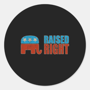 Adesivo Redondo Educado à Direita Trump 2025 Republicano Conservad