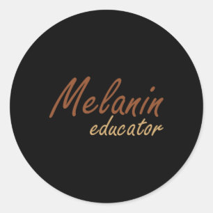 Adesivo Redondo Educador de Melanina de Drogas Professores Negros
