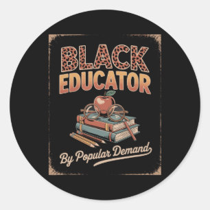 Adesivo Redondo Educador Negro Por Demanda Popular Farto História