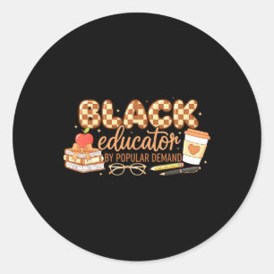 Adesivo Redondo Educador Negro Por Demanda Popular Segunda-feira d