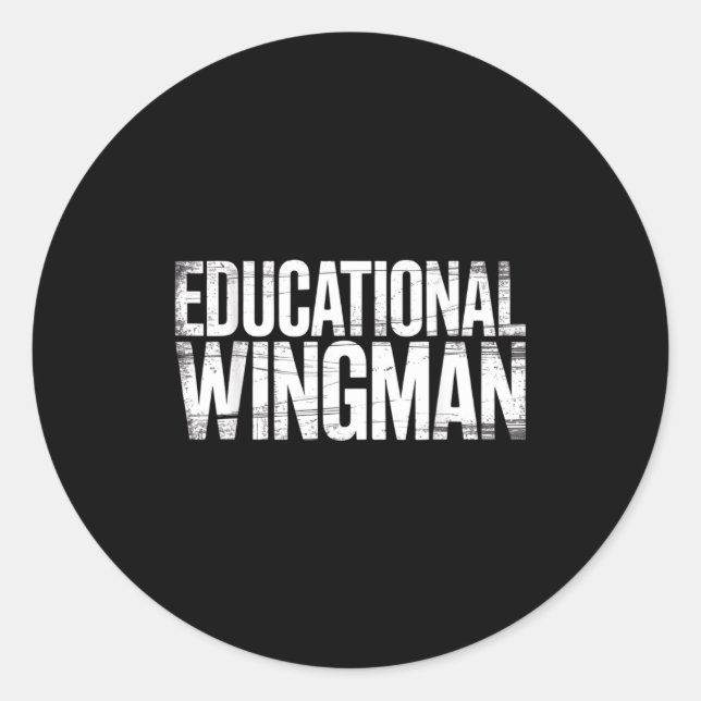 Adesivo Redondo Educational Wingman Teacher Istant Suprt -  (Frente)
