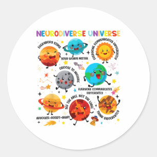 Adesivo Redondo Educativo Especial do Planeta Espacial Universo Ne