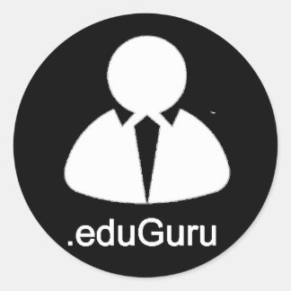 Adesivo Redondo .eduGuru Sticker, Texto (Preto)