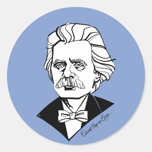 Adesivo Redondo Edvard Grieg (Frente)