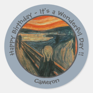 Adesivo Redondo Edvard Munch A Coleção De Itens Da Parte Do Gritar