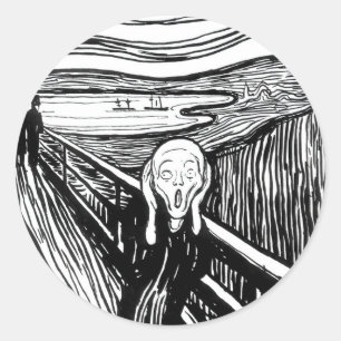 Adesivo Redondo Edvard Munch - A litografia do Gritar