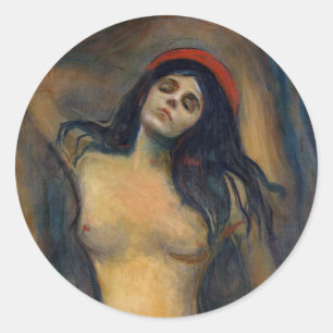 Adesivo Redondo Edvard Munch - Madona