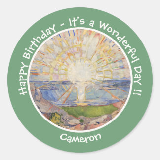 Adesivo Redondo Edvard Munch The Sun (Solen) - Itens de Partido Su