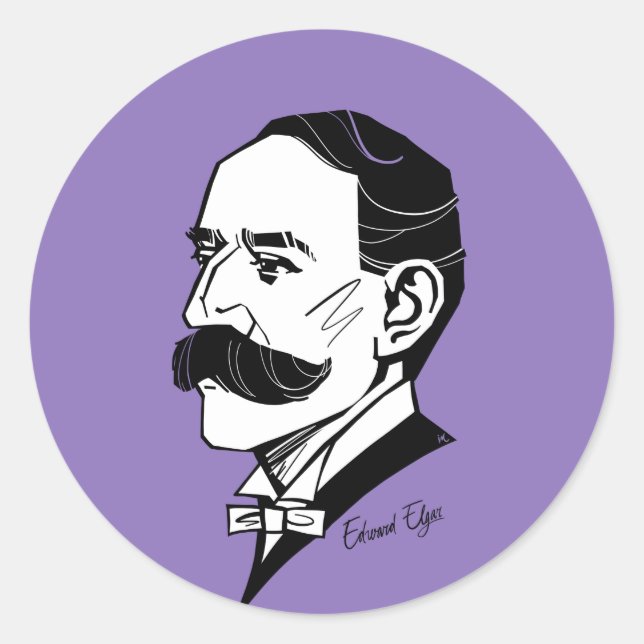 Adesivo Redondo Edward Elgar (Frente)