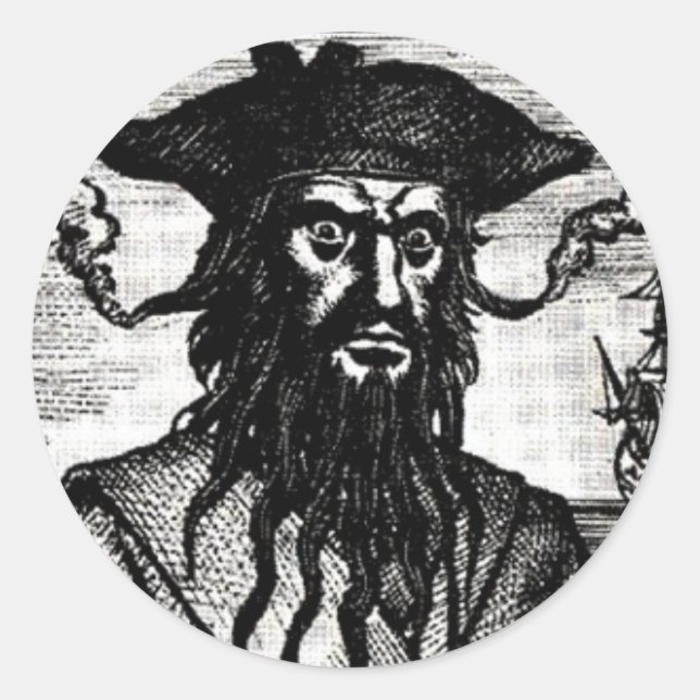 Adesivo Redondo Edward Teach Retrait (Frente)