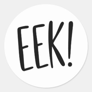 Adesivo Redondo EEK! Dia das Bruxas Divertido Fofo Preto e Branc