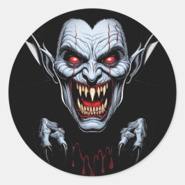 Adesivo Redondo Eerie Vampire Face Sticker