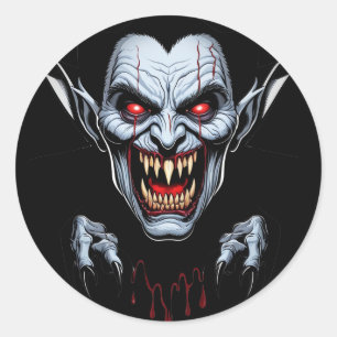 Adesivo Redondo Eerie Vampire Face Sticker